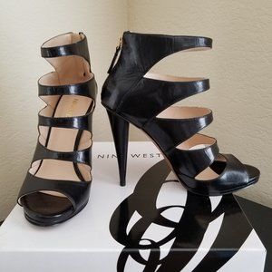 Nine West Black Leather Sandal